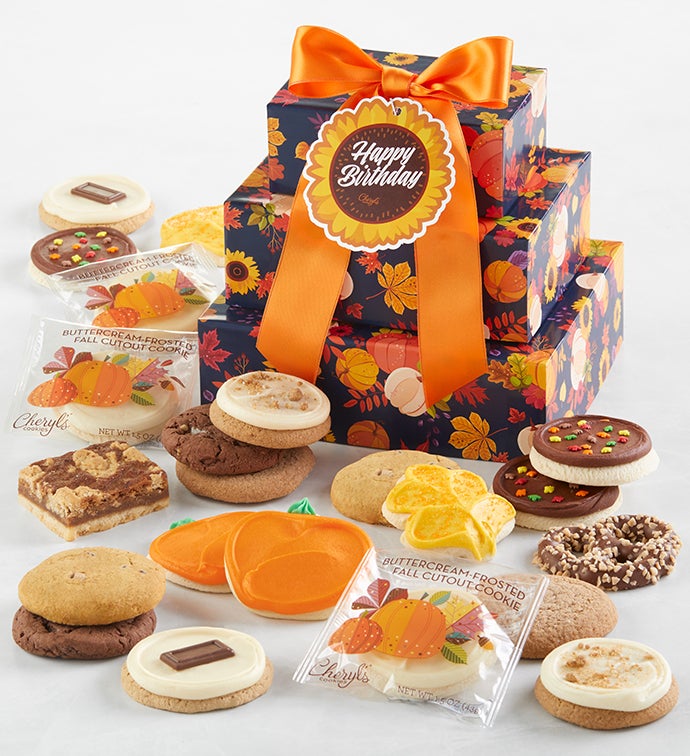 Fall Gift Tower   Happy Birthday