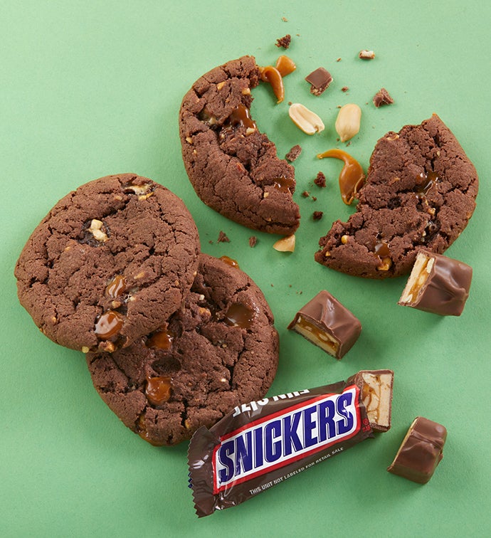 Caramel Peanut Chocolate Cookies made with SNICKERS® Flavor Box