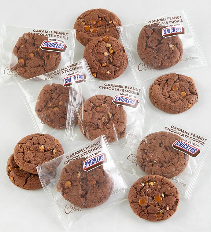 Caramel Peanut Chocolate Cookies made with SNICKERS® Flavor Box