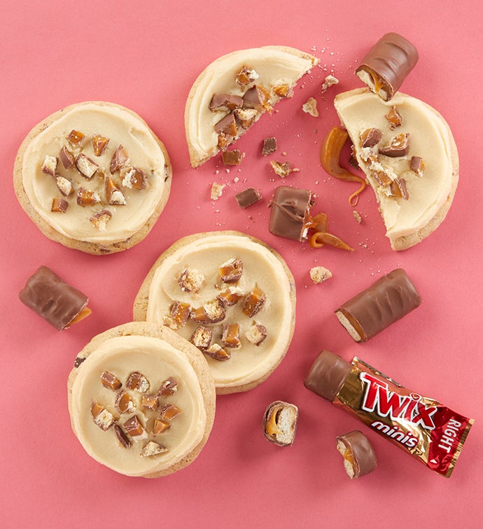 Caramel Buttercream-Frosted Shortbread Cookies made with TWIX® Flavor Box