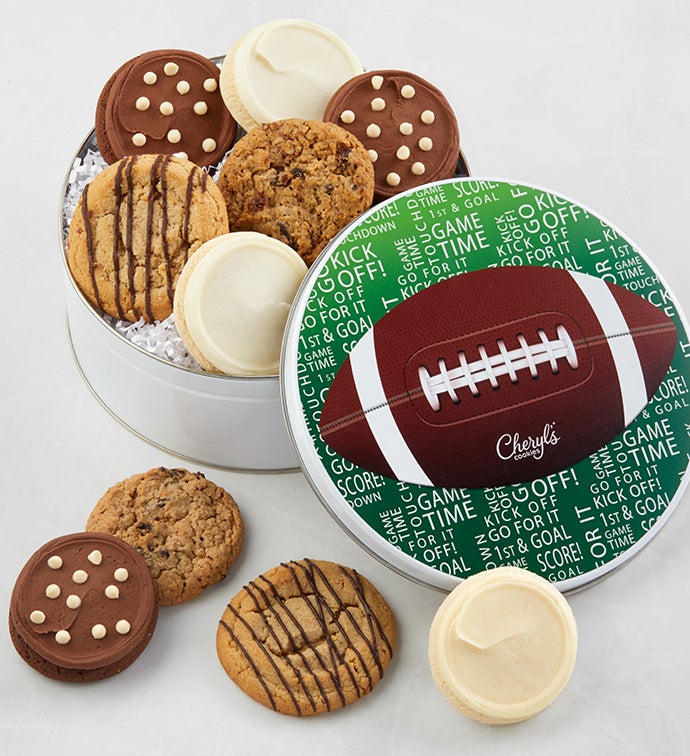 Football Cookie Gift Tin
