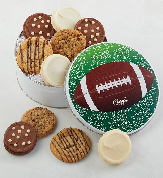 Football Cookie Gift Tin