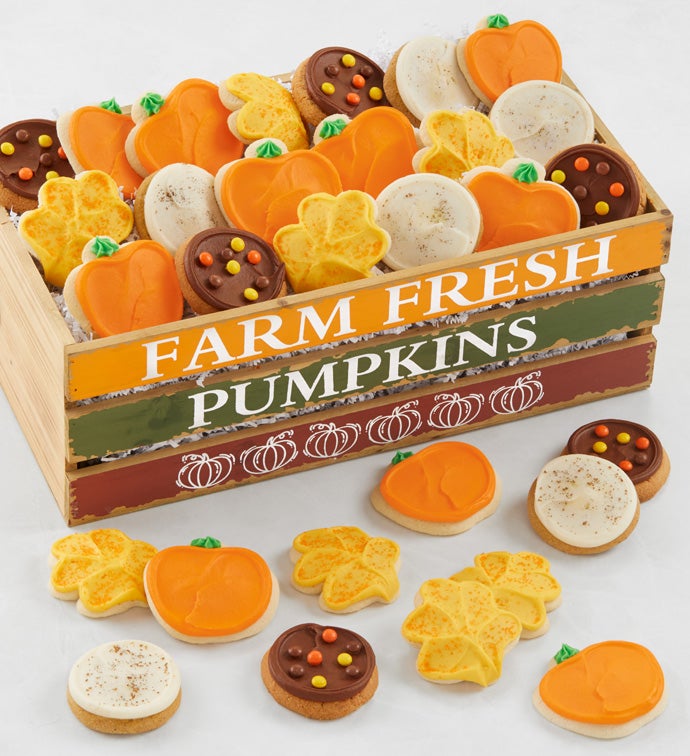 Farm-Fresh Wooden Gift Crate - 30 Frosted Cookies