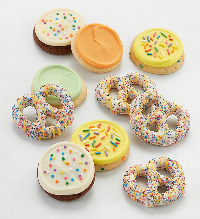 Buttercream Frosted Birthday Cookies & Pretzels