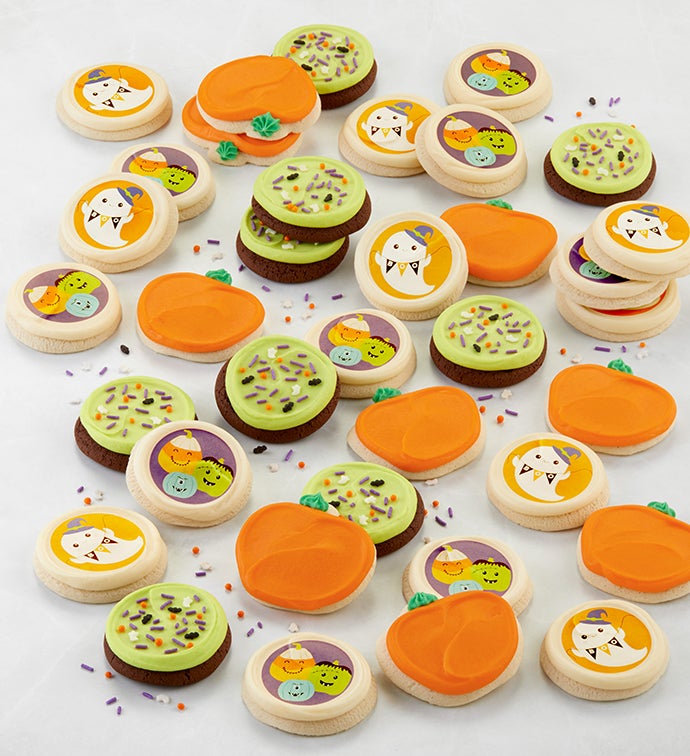 Buttercream Frosted Halloween Sugar Cookies