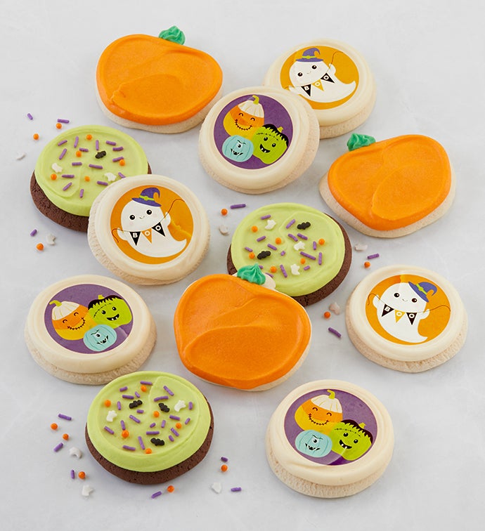 Buttercream Frosted Halloween Cutout Cookies