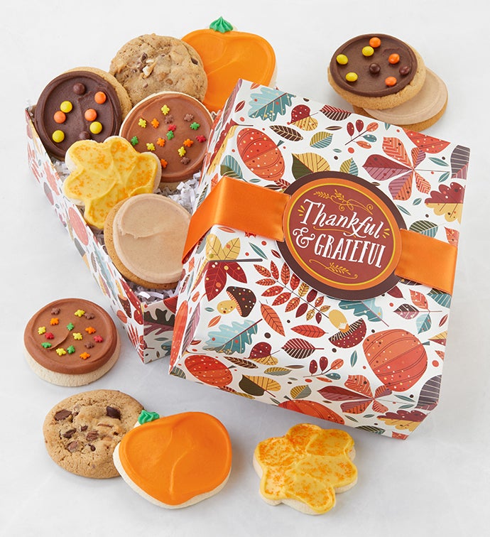 Fall Thankful & Grateful Cookie Gift Box   12 Cookies