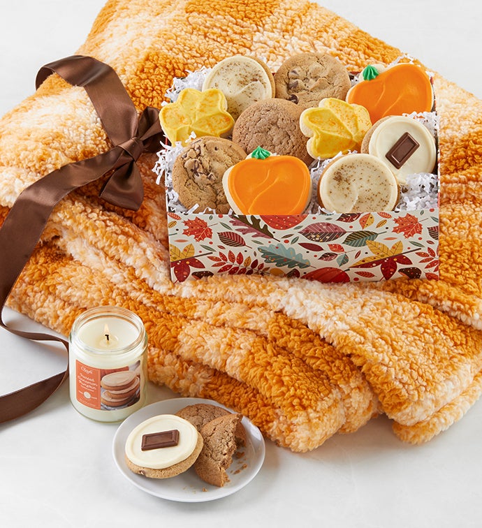 Cozy Fall Blanket & Buttercream Candle Gift Set