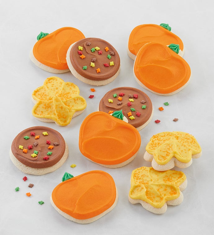 Buttercream Frosted Fall Cutout Cookies