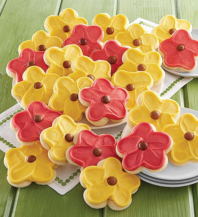 Buttercream Frosted Sunflower Cut out Cookies
