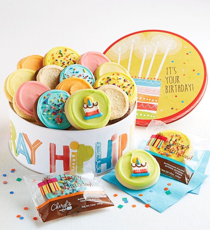 Musical Birthday Gift Tin - Frosted Assortment
