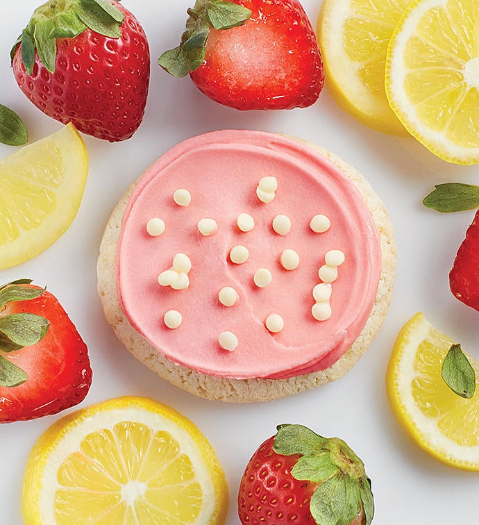 Buttercream Frosted Strawberry Lemonade Cookies