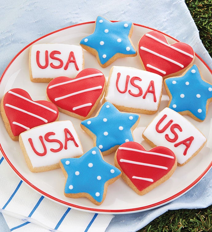 Mini Patriotic Crunchy Sugar Cookies