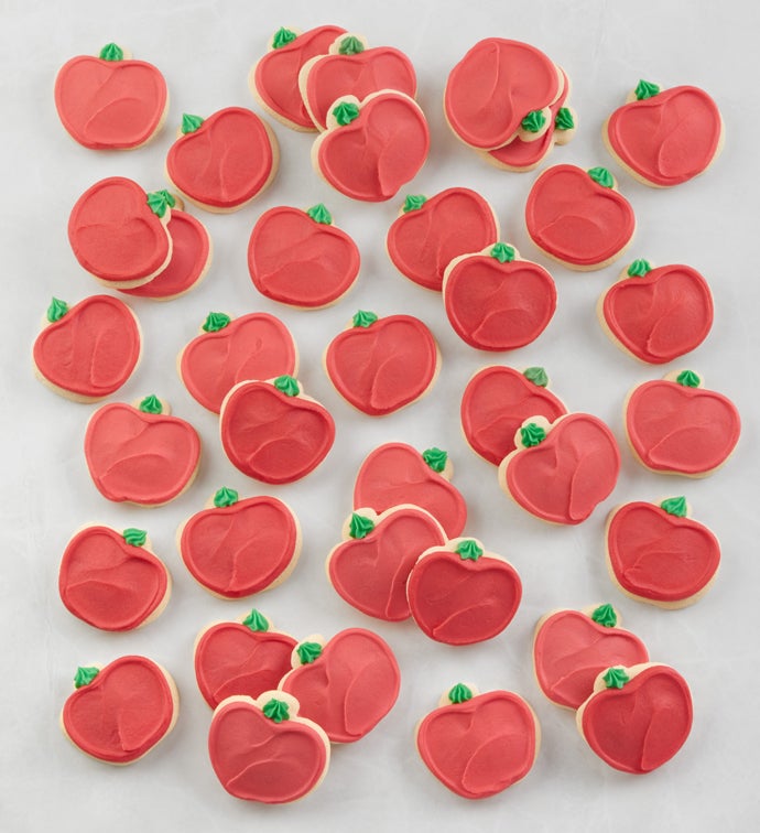 Buttercream Frosted Apple Shape Sugar Cookies