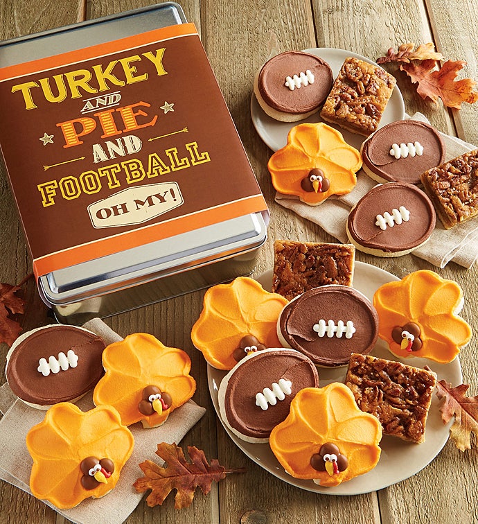 Turkey and Pie and Football Oh My Gift Tin