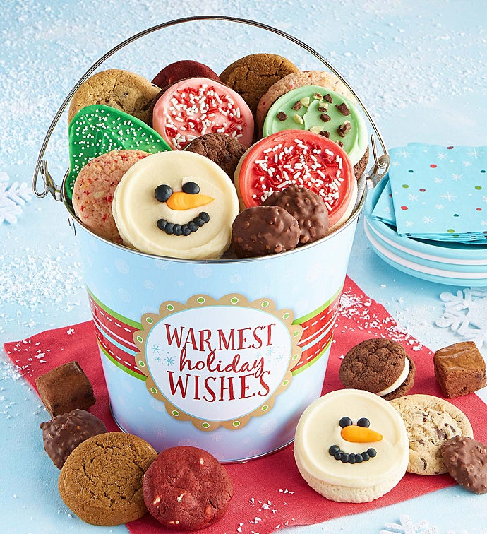 Warmest Holiday Wishes Treats Pail