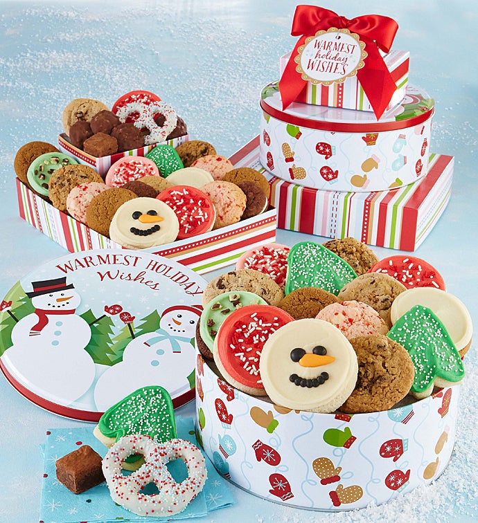 Warmest Holiday Wishes Gift Tin Tower