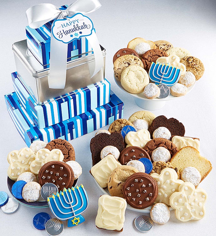 Happy Hanukkah Traditions Gift Tower