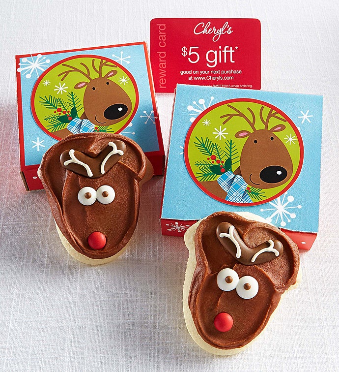Reindeer Cookie Card