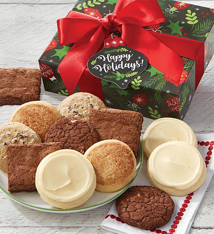 Gluten Free Happy Holidays Cookie and Brownie Gift Box