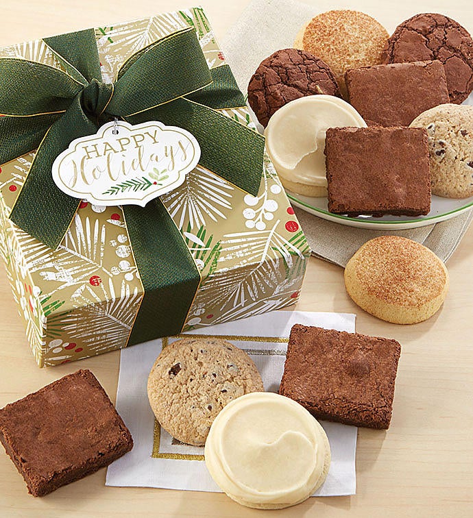Gluten Free Happy Holidays Sparkling Cookie and Brownie Gift Box