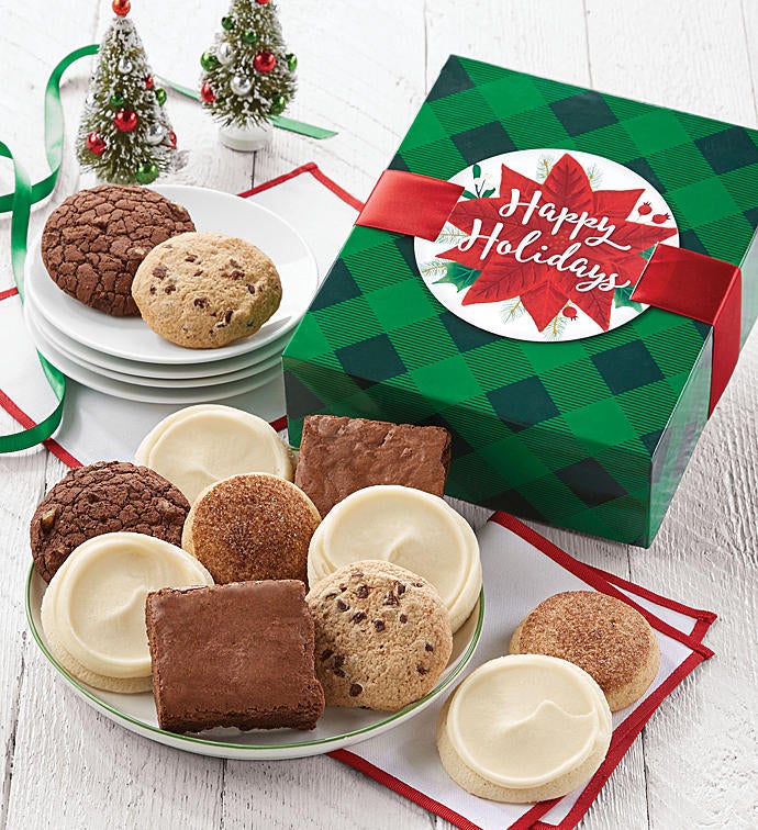 Gluten Free Happy Holidays Cookie and Brownie Gift Boxes