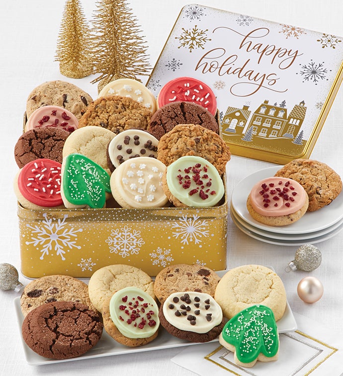Premier Happy Holidays Gift Tin   Assorted Cookies