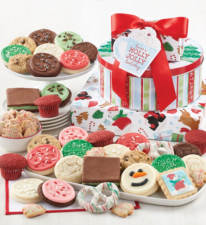Holly Jolly Gift Tin Tower