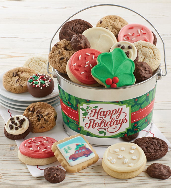 Happy Holidays Treats Pail