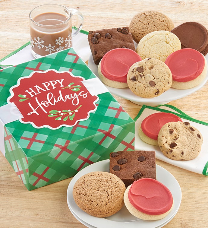 Sugar Free Happy Holidays Cookie and Brownie Gift Box