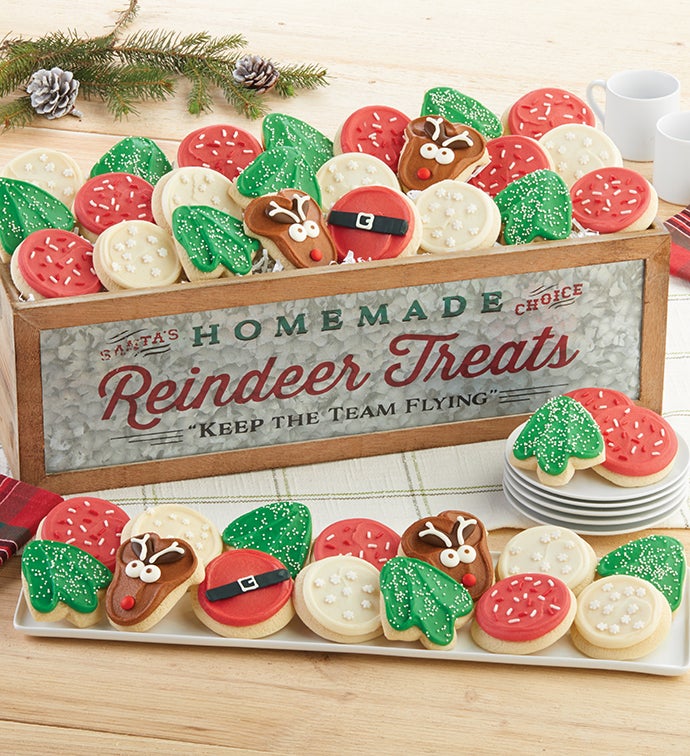 Reindeer Treats Wooden Dessert Tray   Grand