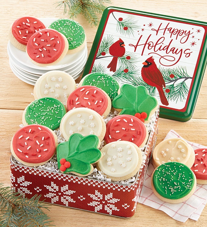 Happy Holidays Cut Out Gift Tin