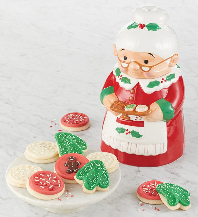 New Retro Vintage MRS. CLAUS CHRISTMAS COOKIE JAR TIN Baking Container  Canisters