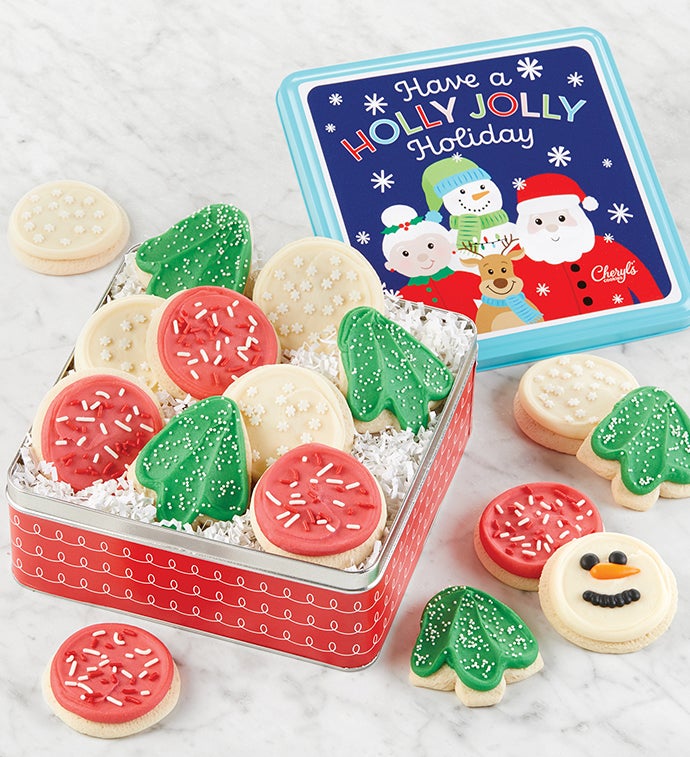 Holly Jolly Gift Tin   Holiday Cut Outs