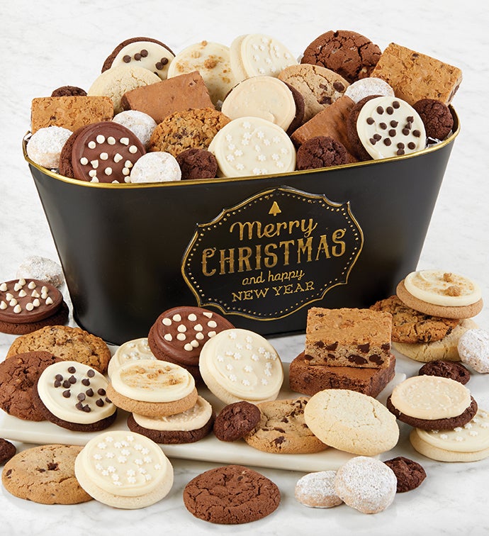 Merry Christmas and Happy New Year Gift Bucket