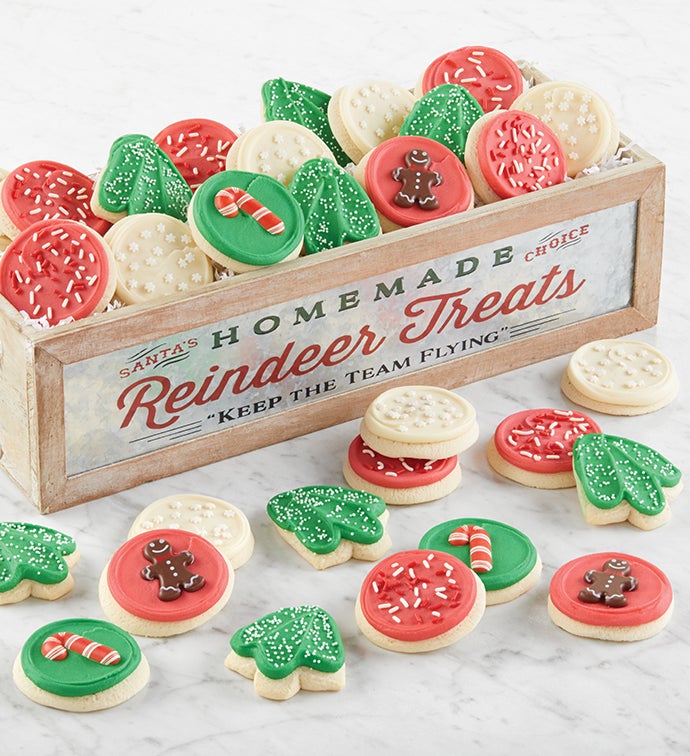 Reindeer Treats Wooden Dessert Crate - Medium