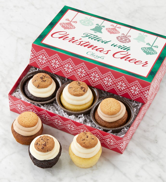 Buttercream Frosted Holiday Assorted Cupcakes   6 Cupcakes