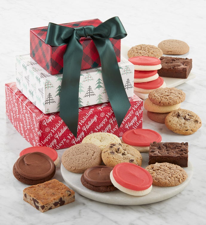 Sugar Free Traditional Happy Holidays Gift Tower