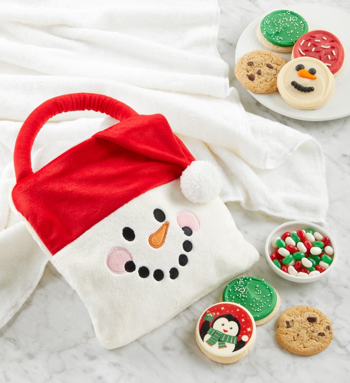 Kids Snowman Blanket with Treats