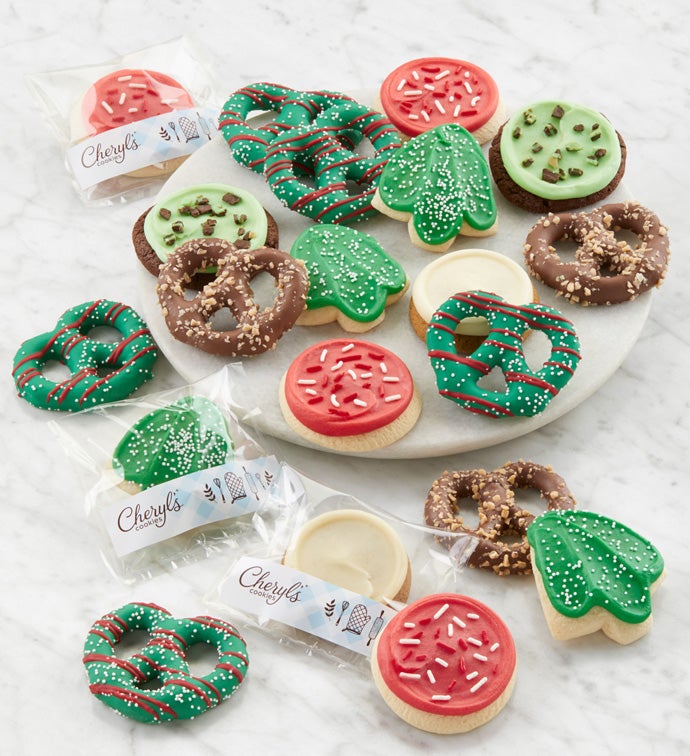 Buttercream Frosted Holiday Cookies & Gourmet Pretzels