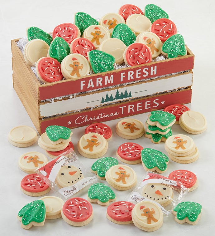 Christmas Frosted Sugar Cookie Crate   50 Cookies