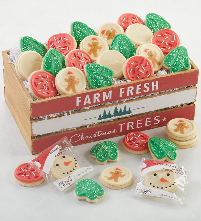 Christmas Frosted Sugar Cookie Crate   30 Cookies