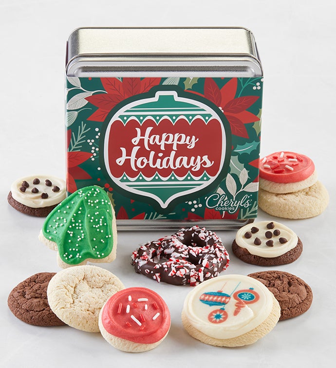 Happy Holidays Mini Treats Gift Tin   Set of 6