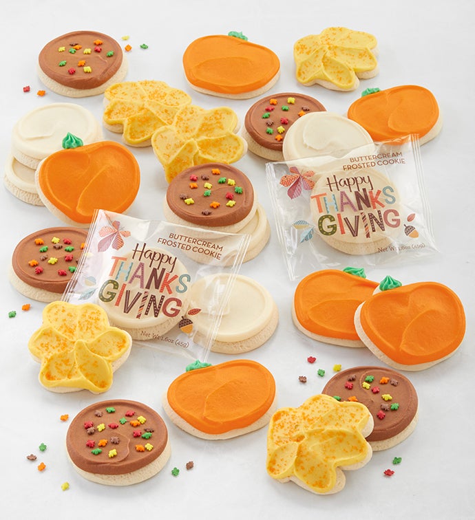 Buttercream Frosted Thanksgiving Sugar Cookies