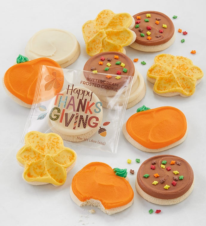 Buttercream Frosted Thanksgiving Sugar Cookies