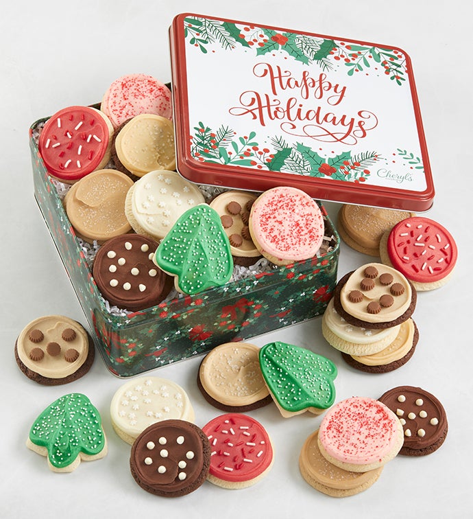 Grand Happy Holidays Gift Tin   Buttercream Frosted Assortment