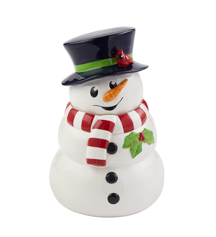 Collector's Edition Snowman & Cardinal Cookie Jar