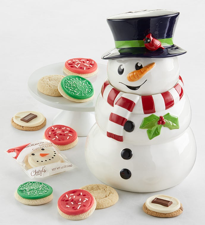 Collector&#x27;s Edition Snowman &amp; Cardinal Cookie Jar
