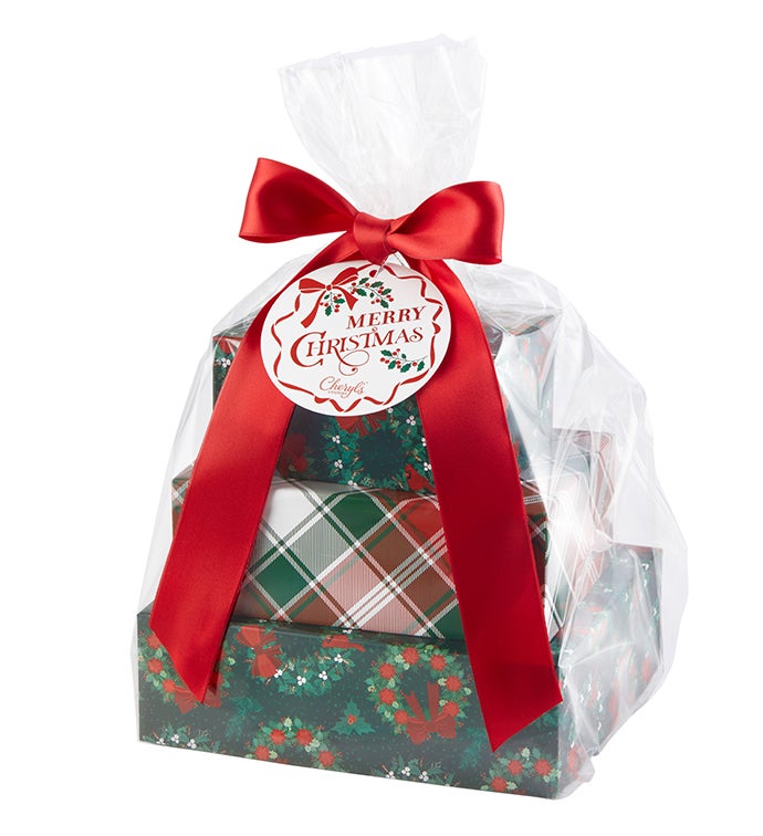 Traditional Gift Tower - Merry Christmas