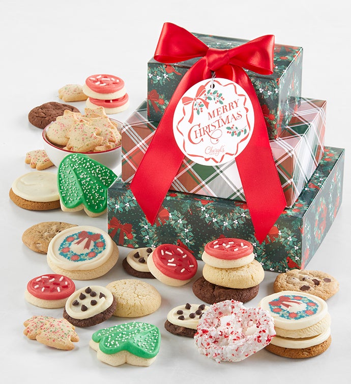 Traditional Gift Tower   Merry Christmas